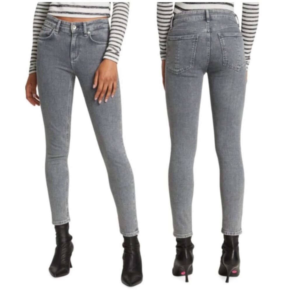 Rag & Bone Cate Mid‎ Rise Ankle Skinny Jeans Colby Gray Size 26 Revolve $255